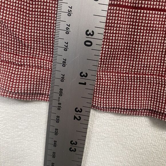 Ahead Authentic Men’s Polo Shirt Burgundy Striped Island Hills Logo Golf Casual - Picture 12 of 13